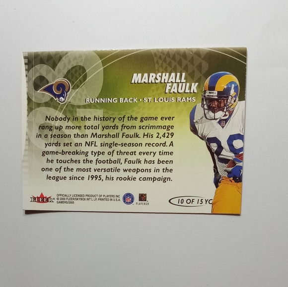 2000 fleer gamers Marshall Faulk - Picture 3 of 5